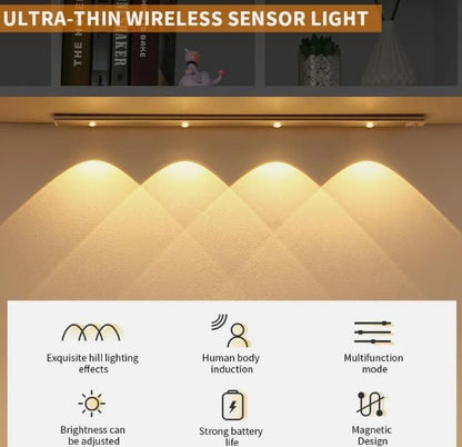 Smart LED PIR Motion Sensor Cabinet Light | USB Rechargeable | Wireless